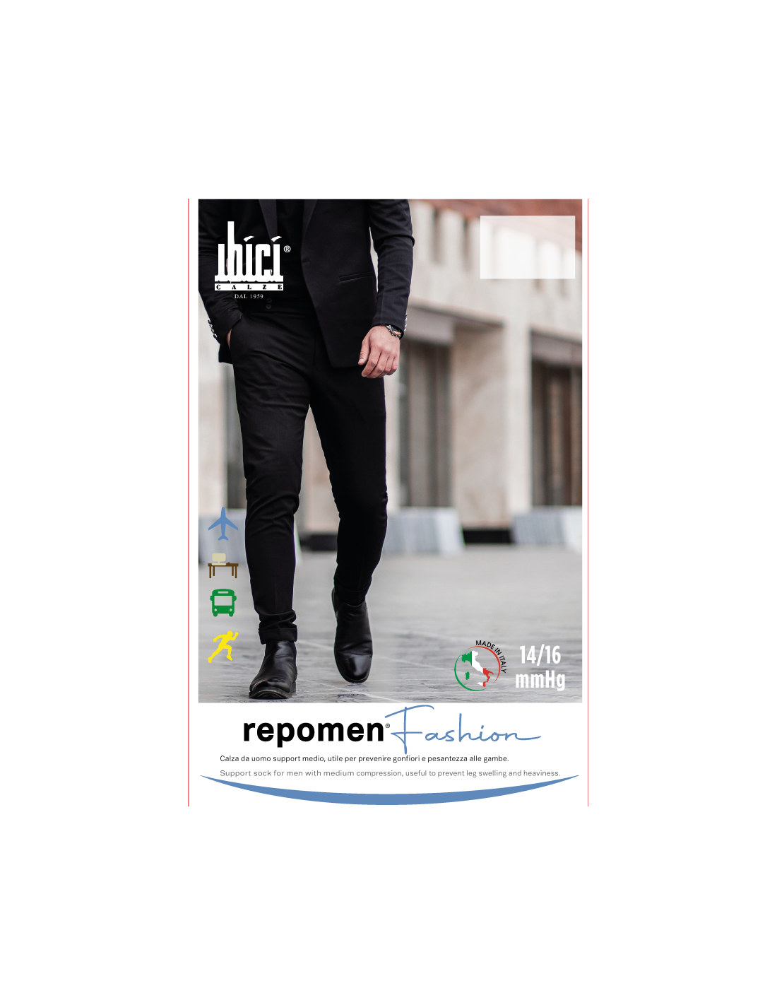 Calze Uomo Repomen 3 Paia - Supporto Tallone Anatomico Taglie S-XL