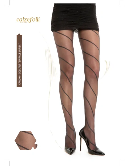 CalzeFolli - CFA040 - Collant SPIRALE LUREX CalzeFolli - CFA040 - Collant SPIRALE LUREX