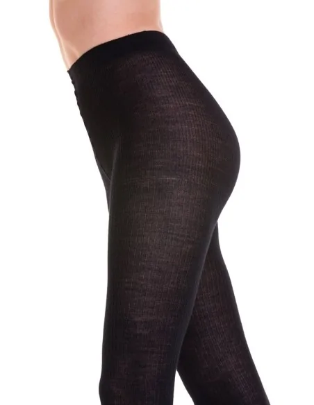 San Giacomo - T014 - "Wool Caress" - Collant in Lana Merino's 150 Denari, a coste