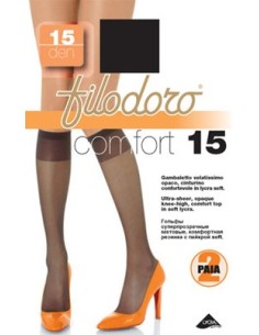 punte rinforzate.6 Paia FILODORO Gambaletto 20 DEN velato opaco,bordo elastico super confortevole