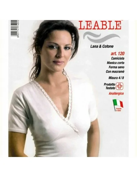 Leable - ART. 120 - Camiciola Mezza Manica Forma Seno Con Macrame'