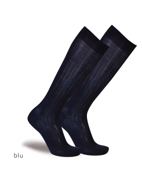 San Giacomo - ART. 15489L - SYDNEY - Calze Lunghe Uomo, a coste, in pura lana Merino's Extrafine