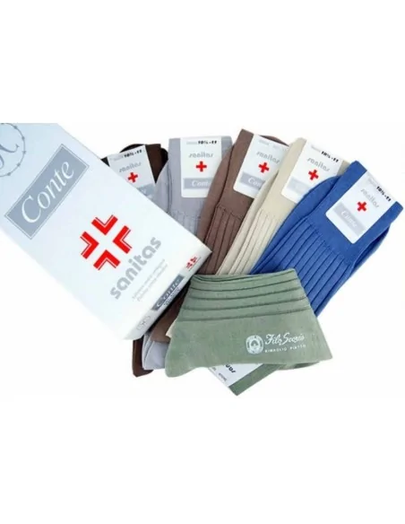 Calze del Conte - SANITAS - Calza Corta Sanitaria in filo di Scozia a costine