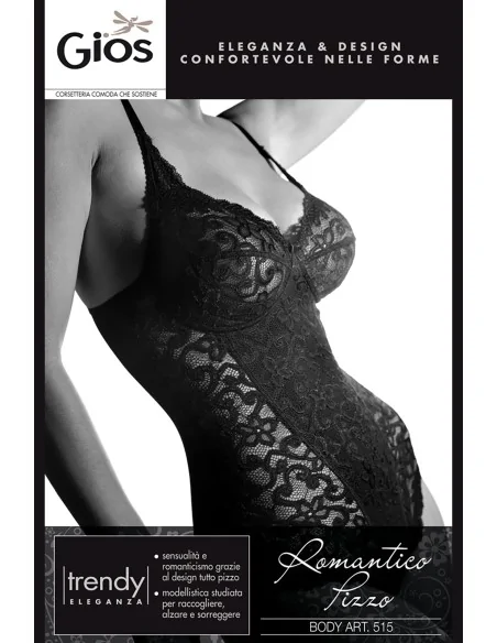 Gios - ART. 515 - Body con pizzo - Coppa B Gios - ART. 515 - Body con pizzo - Coppa B