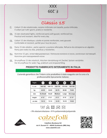 CalzeFolli - Classic 15 - Collant CalzeFolli - Classic 15 - Collant