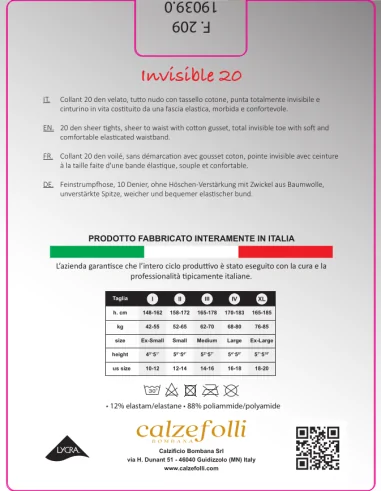 CalzeFolli - Invisible 20 - Collant tuttonudo