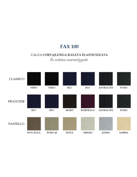 Prisco - FAX 100 C - Calza corta rasata elasticizzata (scatola da 6 paia)