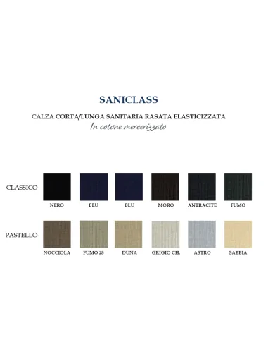 Prisco - SANICLASS C - Calza corta sanitaria rasata elasticizzata (scatola da 6 paia)
