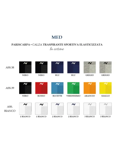 Prisco - MED - Pariscarpa sportiva elasticizzata (scatola da 6 paia)