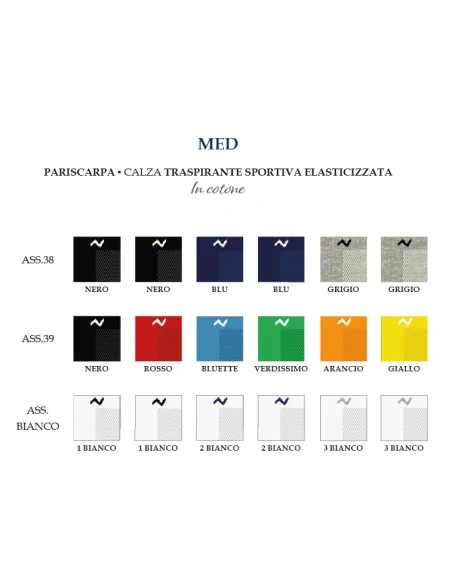 Prisco - MED - Pariscarpa sportiva elasticizzata (scatola da 6 paia)