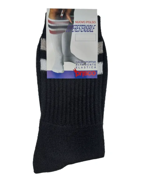 Prisco - TENNIS CR L - Calza lunga da tennis con polso a righe (scatola da 6 paia)