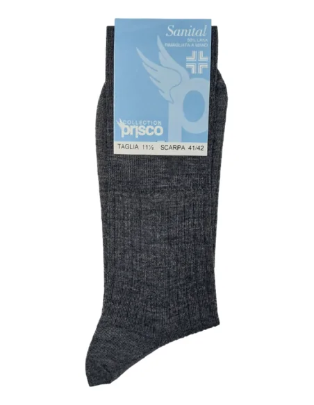 Prisco - SANILAN C - Calza corta rasata elasticizzata in misto lana (scatola da 6 paia)