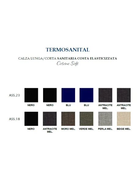 Prisco - TERMOSANITAL C - Calza corta a costine elasticizzata in termo cotone (scatola da 6 paia)