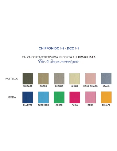 Punto - CHIFFON DC 1-1 - Calza corta in costa 1-1 rimagliata (scatola da 6 paia)