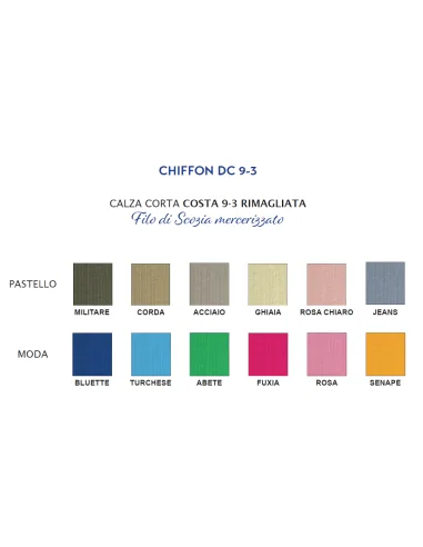 Punto - CHIFFON DC 9-3 - Calza corta in costa 9-3 rimagliata (scatola da 6 paia)