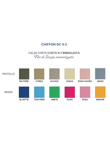 Punto - CHIFFON DC 9-3 - Calza corta in costa 9-3 rimagliata (scatola da 6 paia)