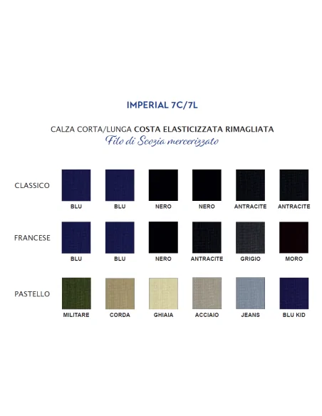 Punto - IMPERIAL 7L - Calza lunga a costine rimagliata elasticizzata (scatola da 6 paia)