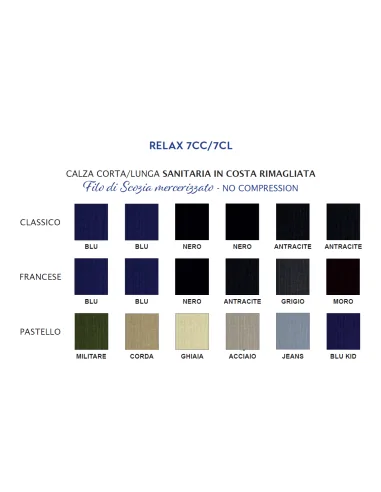 Punto - RELAX 7CL - Calza lunga sanitaria costine rimagliata (scatola da 6 paia)