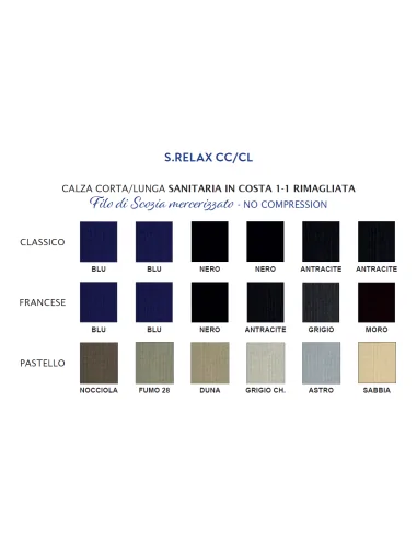 Punto - S. RELAX CL - Calza lunga sanitaria costa 1-1 rimagliata (scatola da 6 paia)
