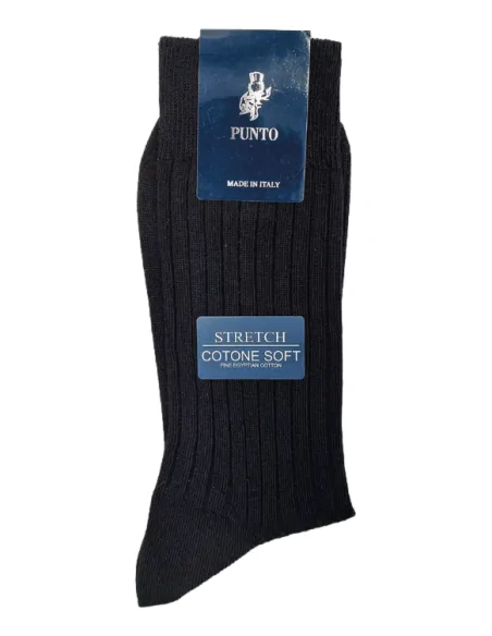 Punto - TOPCOT 6C - Calza corta a costine elasticizzata in caldo cotone (scatola da 6 paia)