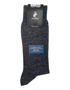 WOOLFINE 7C - Calza corta a costine elasticizzata in lana Merino (scatola da 6 paia)