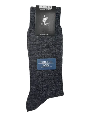 Punto - WOOLFINE 7C - Calza corta a costine elasticizzata in lana Merino (scatola da 6 paia)