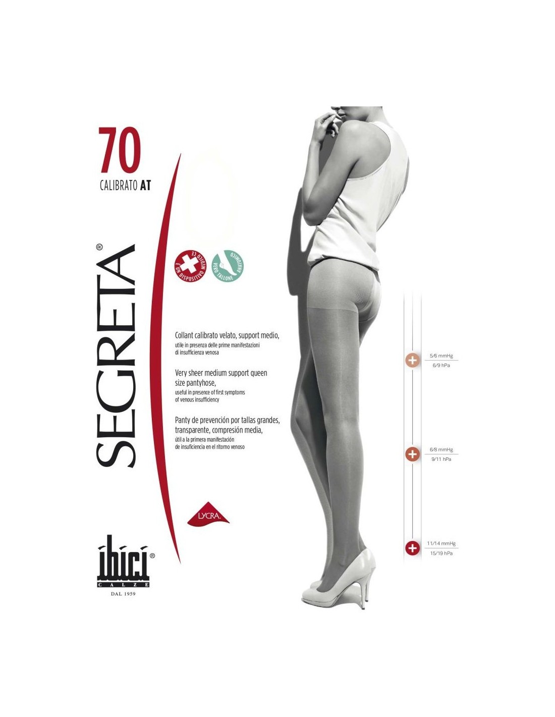 GAMBALETTO 70 DEN ELLY compressione graduata Media