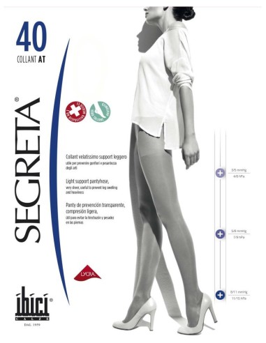 Ibici-SEGRETA 40 COLLANT-40 DEN - Support leggero velato 8/11 mmHg - hPa 11/15Collant 40 den support leggero, velato, maglia liscia. Corpino rinforzato con elastico immagliato, cuciture piatte, tassello in cotone. Con tallone anatomico, punte rinforzate. Piacevolmente riposante, esercita un'azione antifatica grazie al massaggio differenziato. Ibici-SEGRETA 40 COLLANT-40 DEN - Support leggero velato 8/11 mmHg - hPa 11/15Collant 40 den support leggero, velato, maglia liscia. Corpino rinforzato con elastico immagliato, cuciture piatte, tassello in cotone. Con tallone anatomico, punte rinforzate. Piacevolmente riposante, esercita un'azione antifatica grazie al massaggio differenziato.