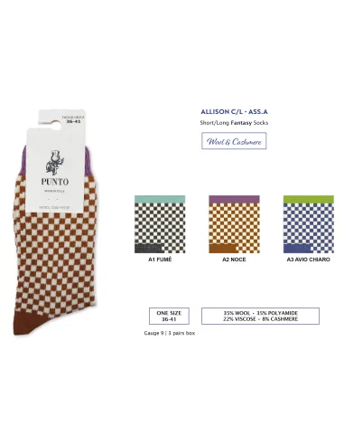 Punto - ALLISON C - Calza corta in fantasia lana & cashmere (scatola da 3 paia)