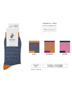 Punto - ALLISON L - Calza lunga in fantasia lana & cashmere (scatola da 3 paia)