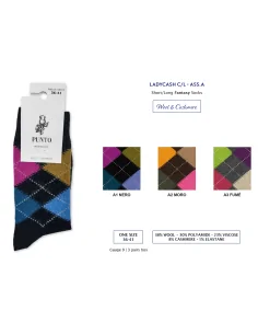 Punto - LADYCASH L - Calza lunga in fantasia lana & cashmere (scatola da 3 paia)