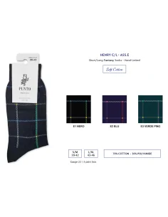 Punto - HENRY L - Calza lunga in caldo cotone rimagliata a mano (scatola da 3 paia)