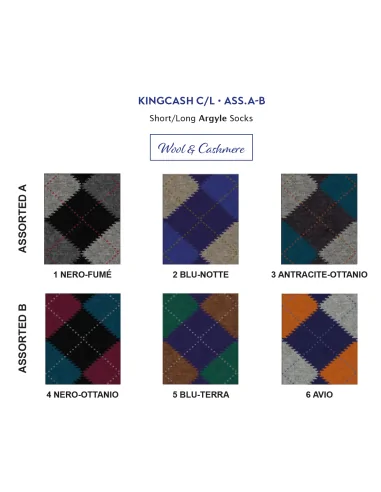 Punto - KINGCASH L - Calza lunga a rombi in lana & cashmere (scatola da 3 paia)