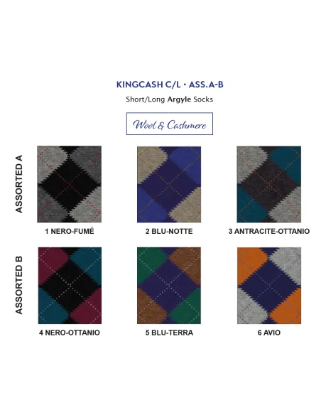 Punto - KINGCASH L - Calza lunga a rombi in lana & cashmere (scatola da 3 paia) Punto - KINGCASH L - Calza lunga a rombi in lana & cashmere (scatola da 3 paia)