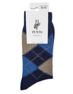 Punto - KINGCASH L - Calza lunga a rombi in lana & cashmere (scatola da 3 paia)