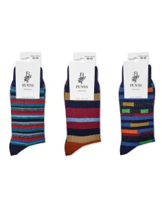 Punto - STRIPECASH C - Calza corta a righe in lana & cashmere (scatola da 3 paia)