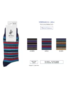 Punto - STRIPECASH C - Calza corta a righe in lana & cashmere (scatola da 3 paia)