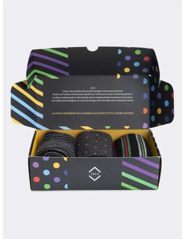 1912 - Art. MUIBX001 - Confezione regalo da uomo base nero (3 paia)