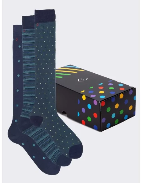 1912 - Art. MUIBX003 - Confezione regalo da uomo base blu (3 paia)