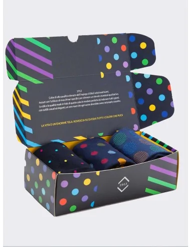 1912 - Art. MUIBX014 - Confezione regalo da uomo a pois (3 paia)