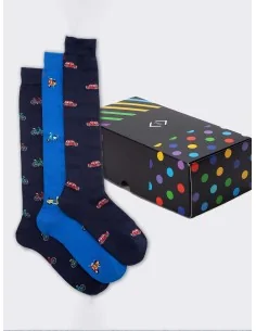 1912 - Art. MUIBX014 - Confezione regalo da uomo fantasia veicoli (3 paia)