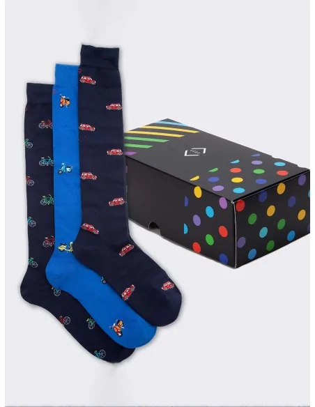 1912 - Art. MUIBX014 - Confezione regalo da uomo fantasia veicoli (3 paia)