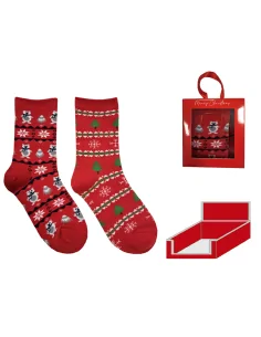 1912 - Art. SNK0007C - Confezione regalo bambini fantasia Natale (2 paia)