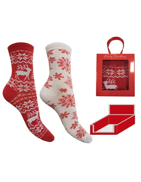1912 - SND0012C - Confezione regalo donna fantasia Natale (2 paia)