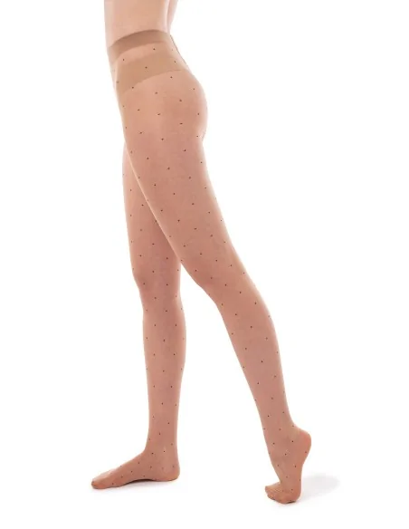LA SEDUZIONE: Collant velato, micro pois neri & eleganza