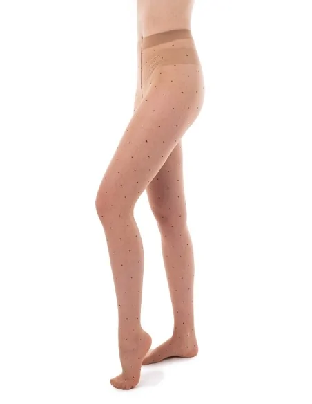 LA SEDUZIONE: Collant velato, micro pois neri & eleganza