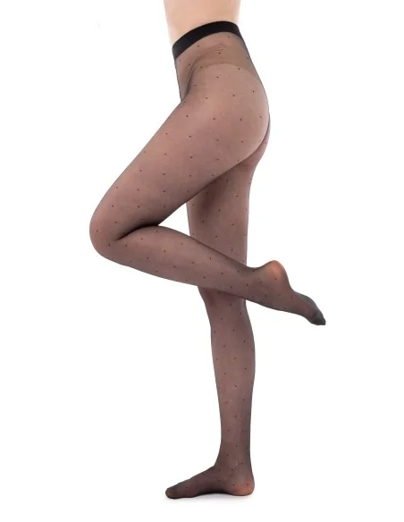 LA SEDUZIONE: Collant velato, micro pois neri & eleganza