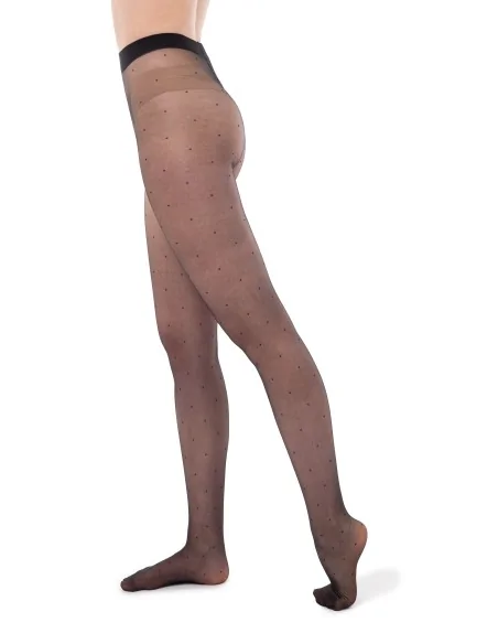 LA SEDUZIONE: Collant velato, micro pois neri & eleganza