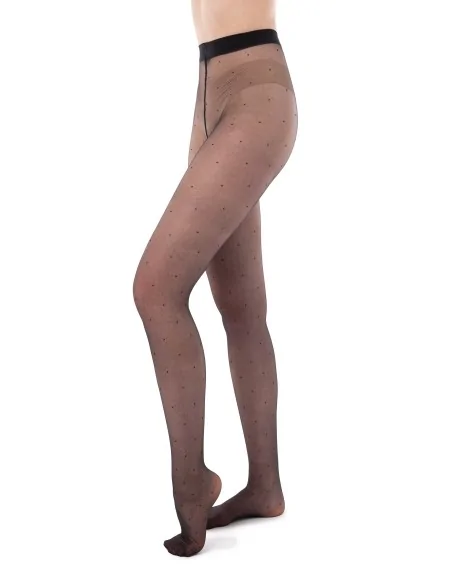 LA SEDUZIONE: Collant velato, micro pois neri & eleganza