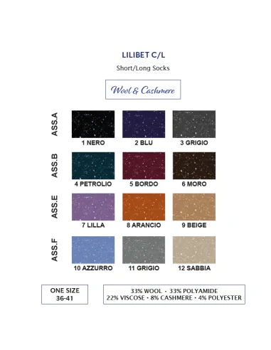 Punto - LILLIBET L - Calza lunga a costine lana & cashmere (3 paia)